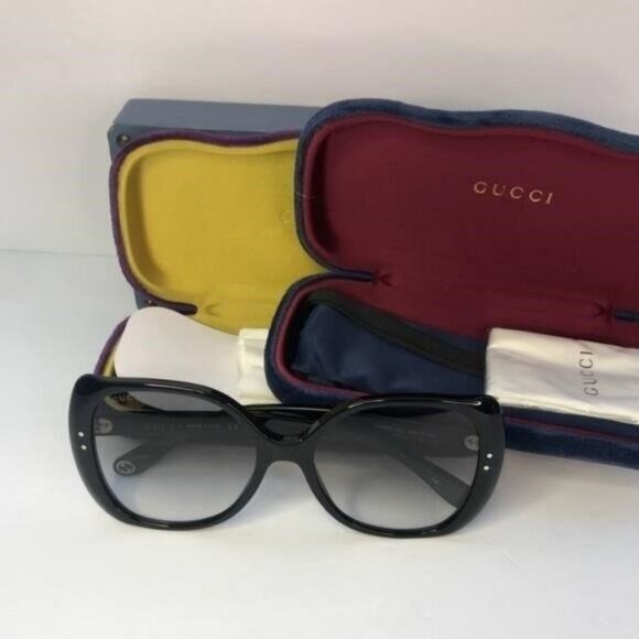💯 - New Authentic Gucci Sunglasses GG0472S 001 Black Light Grey Gradient - Picture 4 of 11
